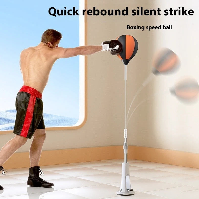 Vertical boxing target with adjustable height mechanism and PU striking surface for home training