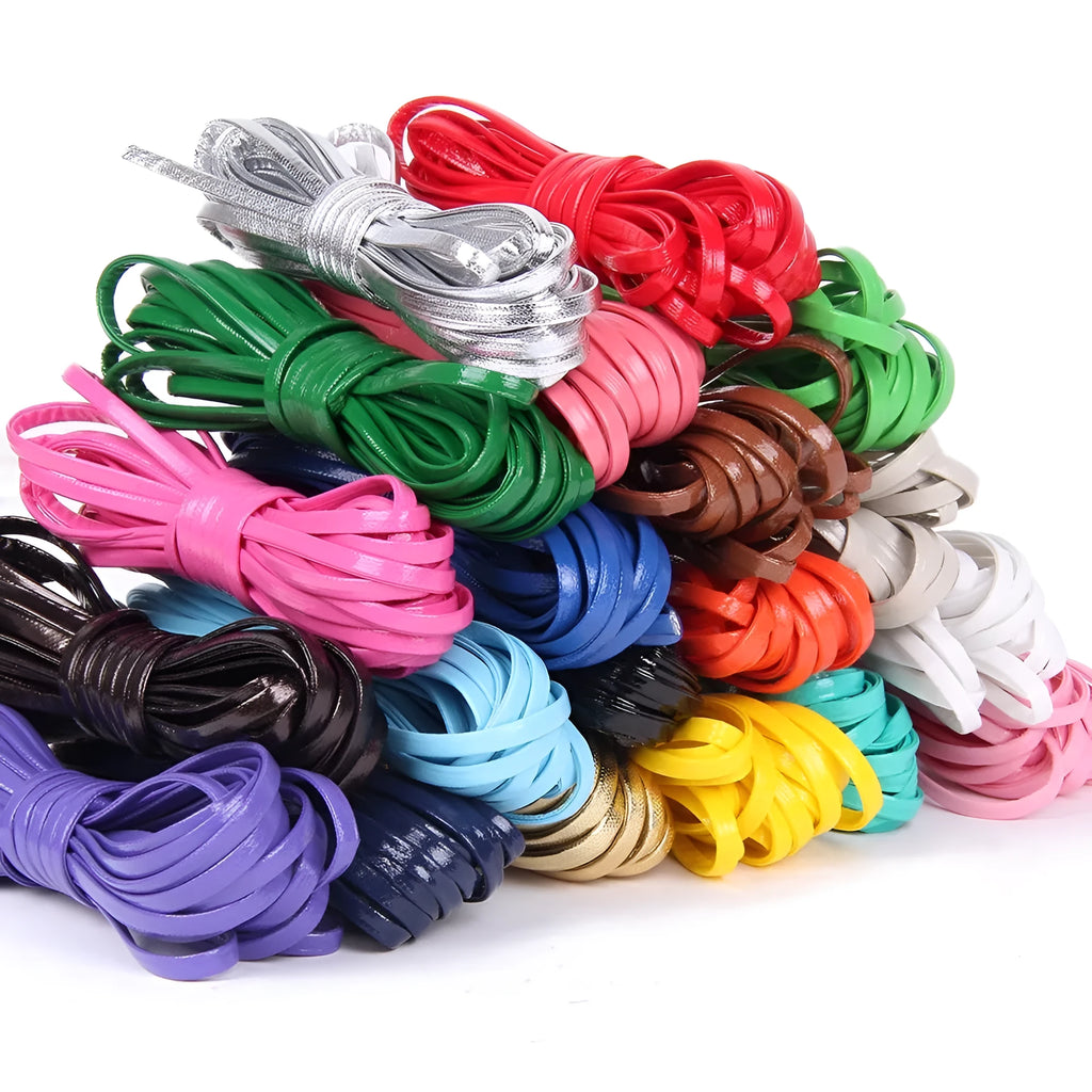 PU leather woven string in multiple colours showing 2mm, 2.8mm and 4mm width options