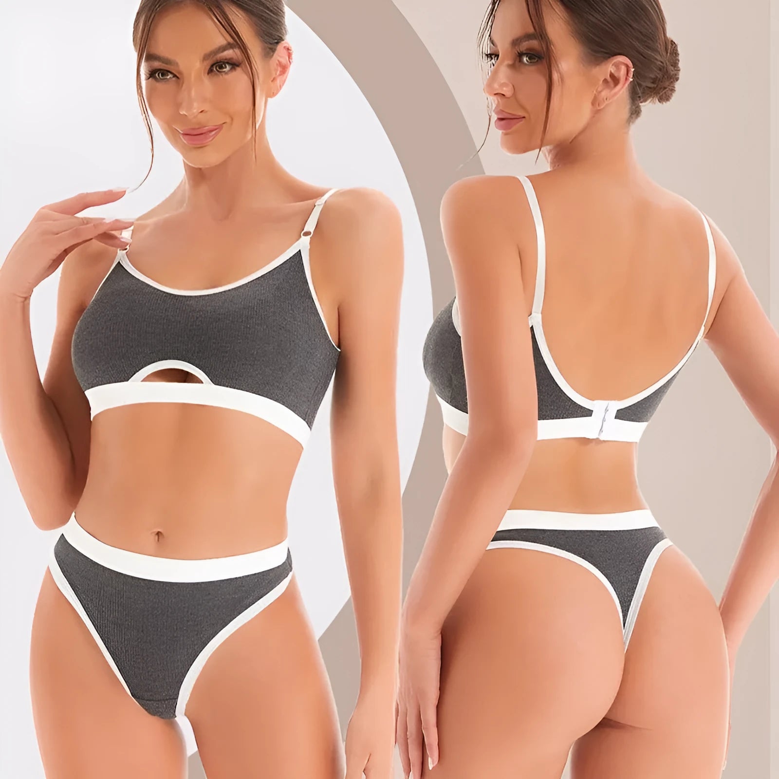 Women's sports underwear vest with underwired tube top and contrast colour back design