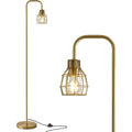 American country retro bedside lamp with metal shade in black and USB charging port