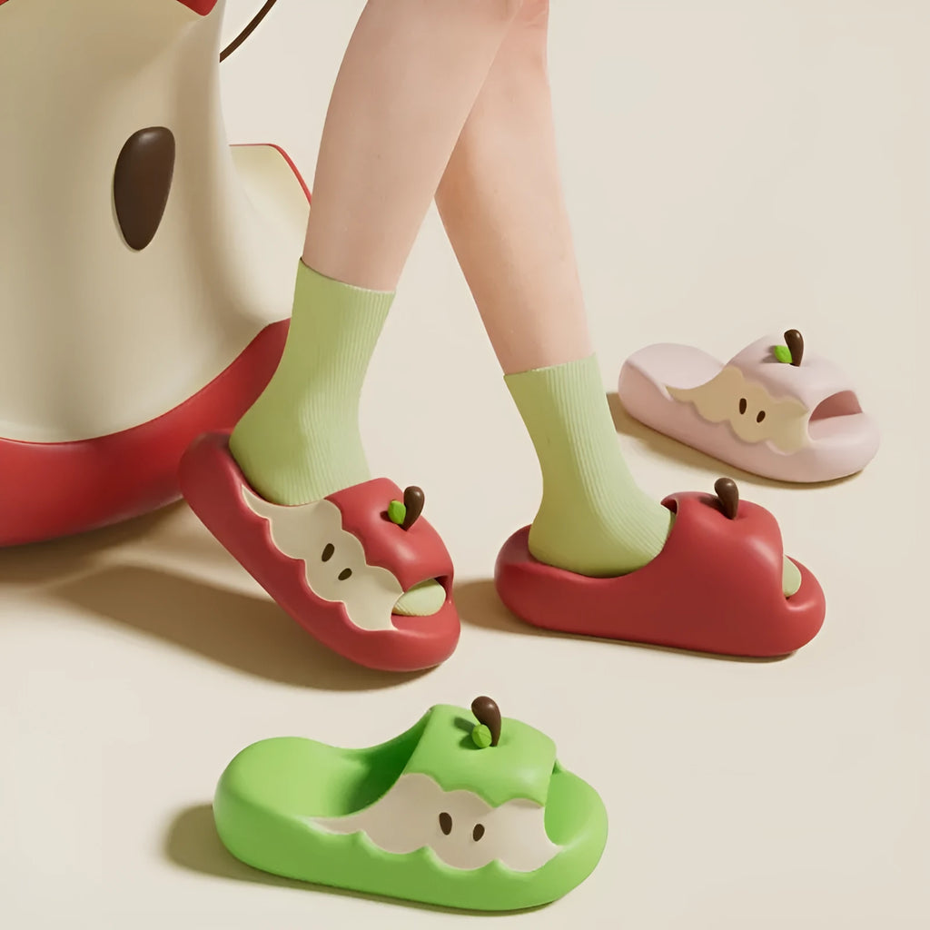 Cartoon fruit print flip flop slippers in EVA foam with colourful designs