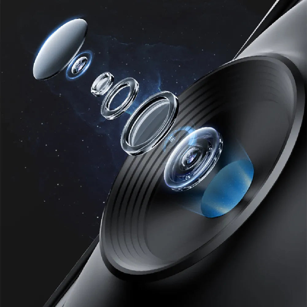 New automatic tracking stabiliser in dark black ABS plastic with 360-degree rotation on a desktop, USB cable attached