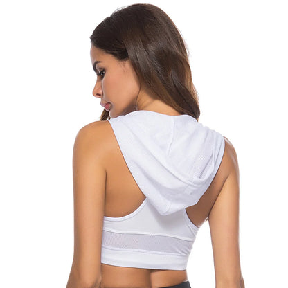 Running Quick-drying Yoga Vest with Shockproof Chest Pad in black and white