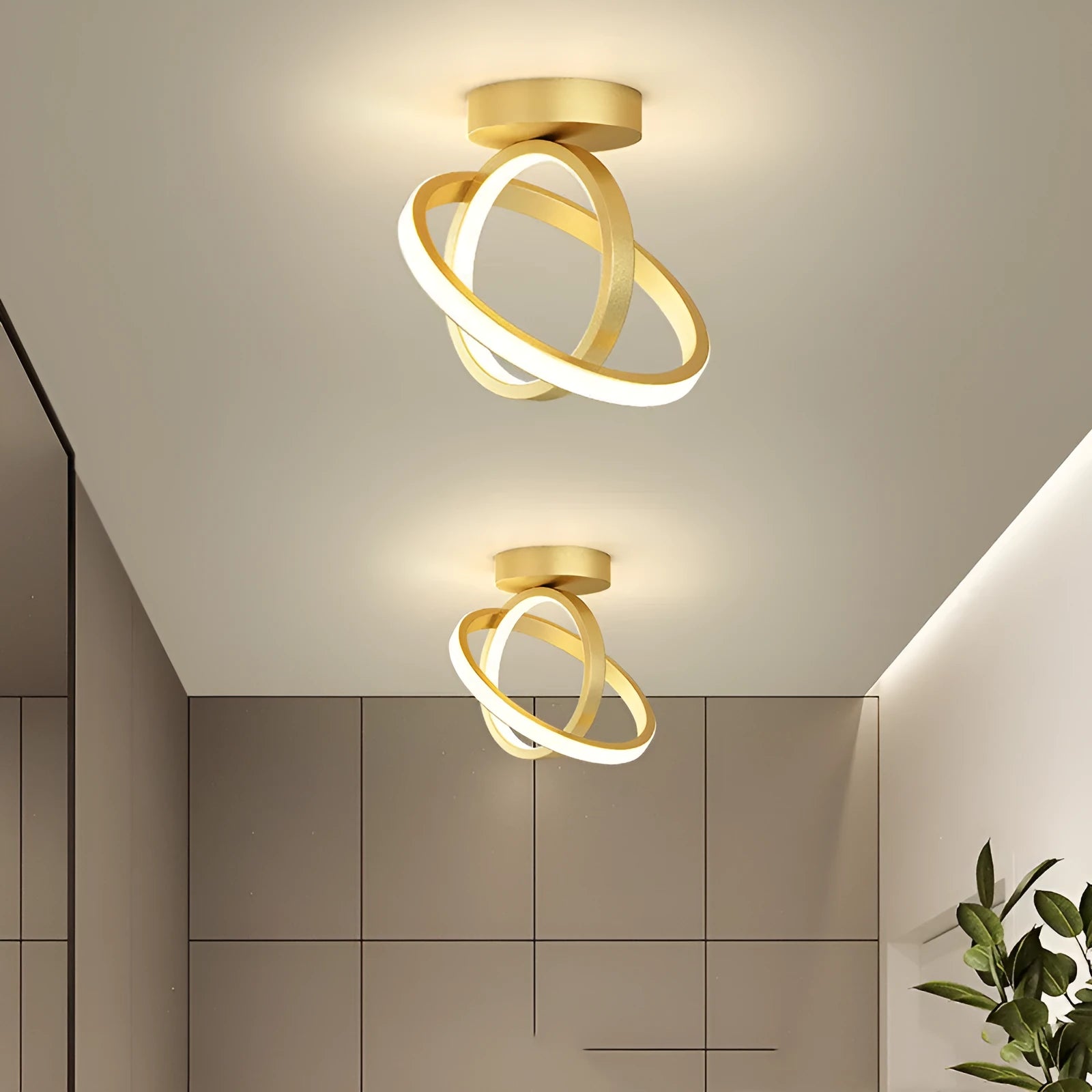 Modern iron ceiling lamp 20cm diameter remote control three-colour LED round black finish