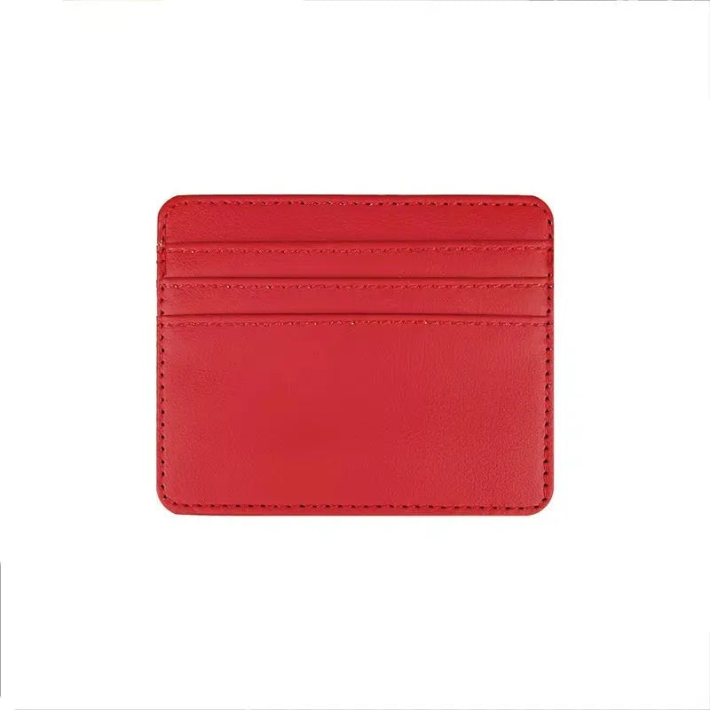 Compact PU card holder ferrule with multiple card slots in solid colour, nylon lined interior