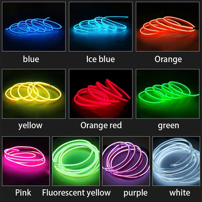 Vibrant, flexible LED strip lights in various colors for neon party decoration, bicycle accents, and customizable illumination