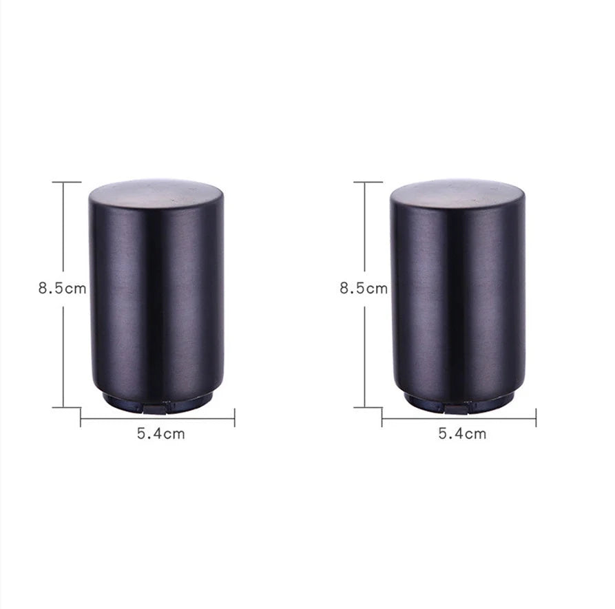 Stainless steel magnetic beer bottle opener with brushed metal finish