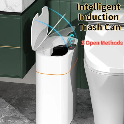 Hands-Free Automatic Trash Can with Odor Control and UV Sterilization for Kitchen, Bathroom, and Office Use