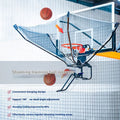 Basketball automatic ball return training machine hanging from basketball hoop