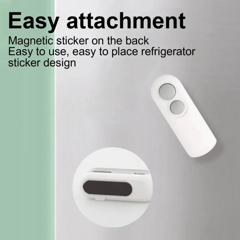 White handheld vacuum sealing machine with magnetic back and cutter blade for chip bags