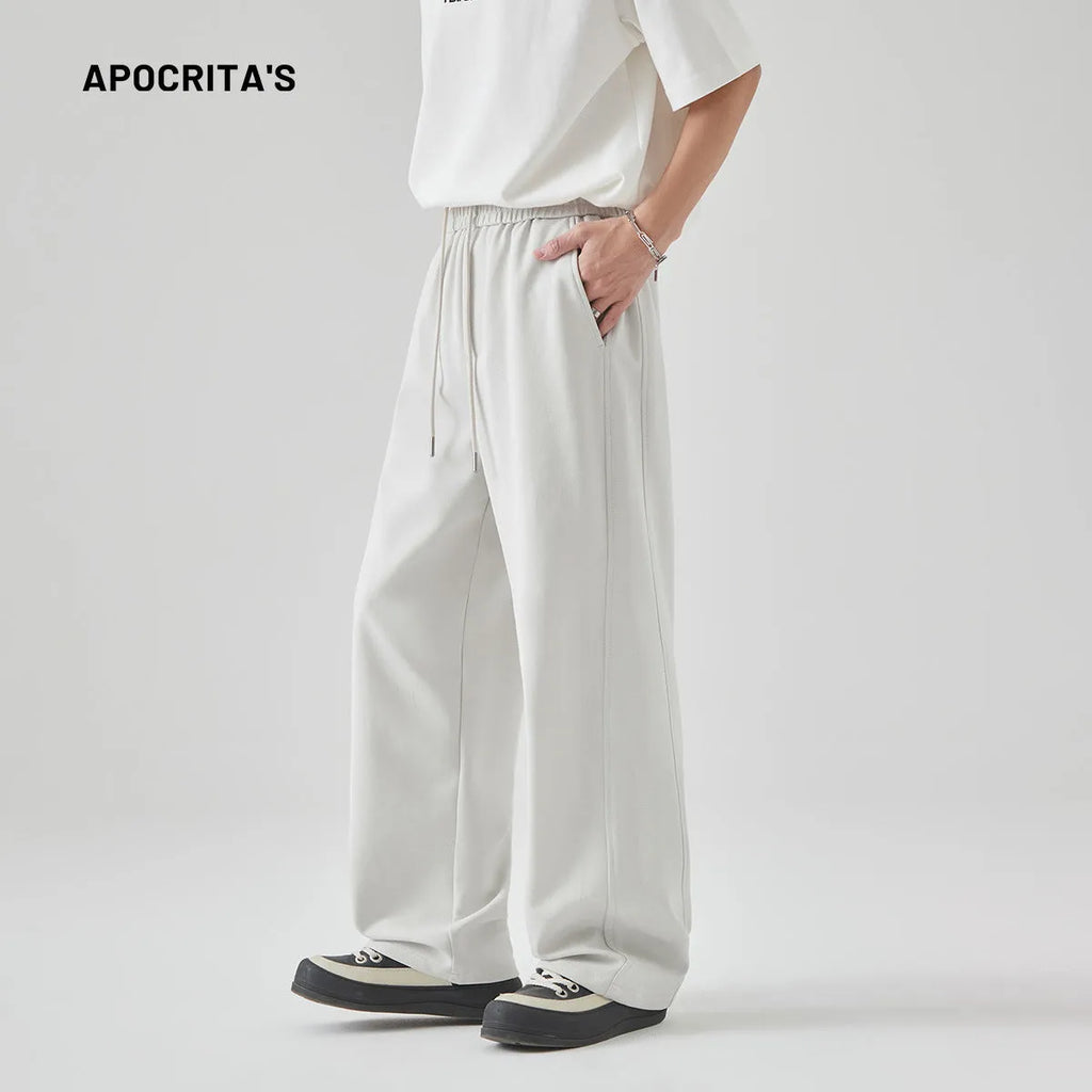 Men's straight leg casual trousers in cotton blend fabric available in grey and black colours