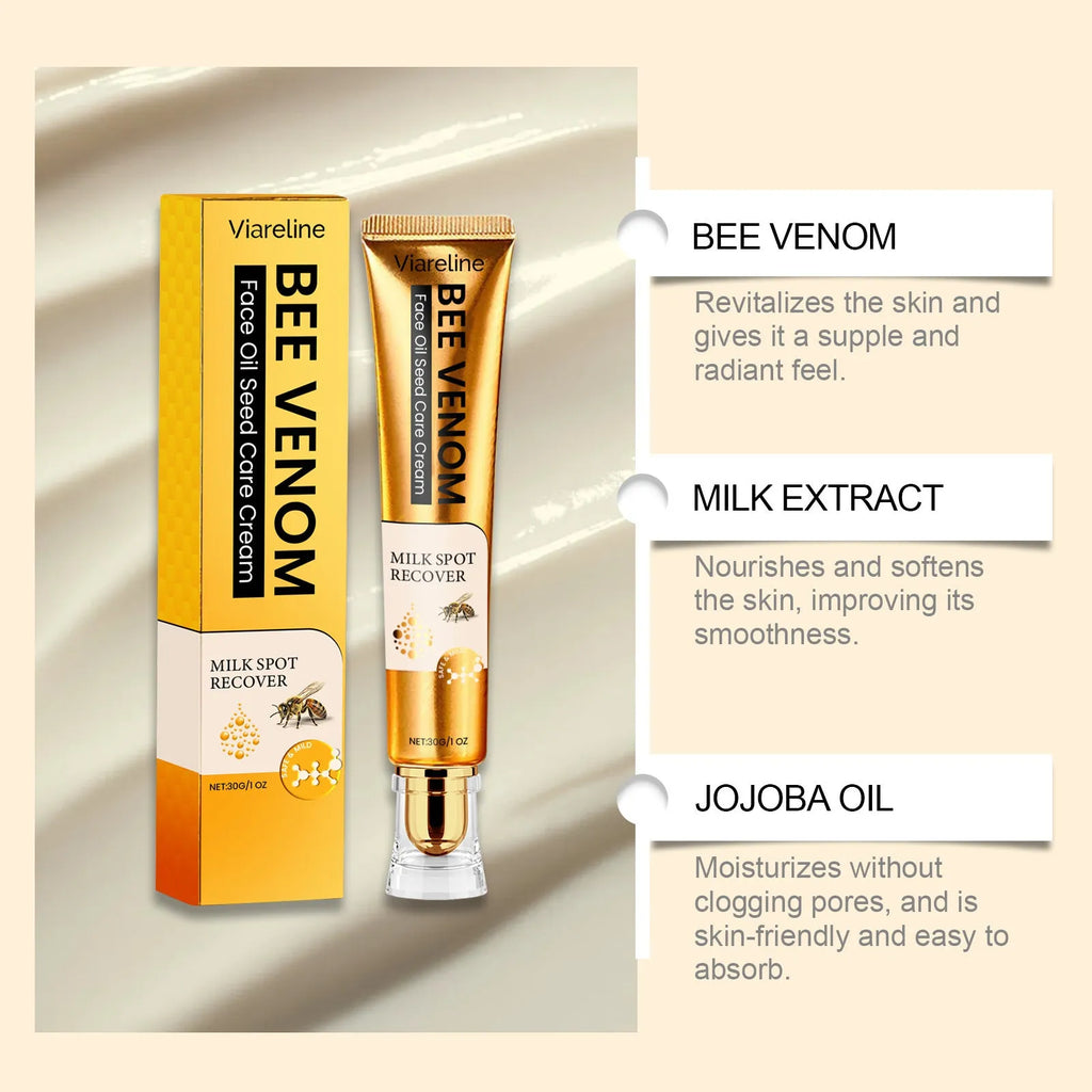 30g jar of facial and neck hydrating cream with bee venom and jojoba oil formulation