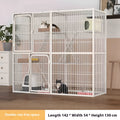 White three-layer indoor cat cage with iron frame, 142x54x130cm, for cats