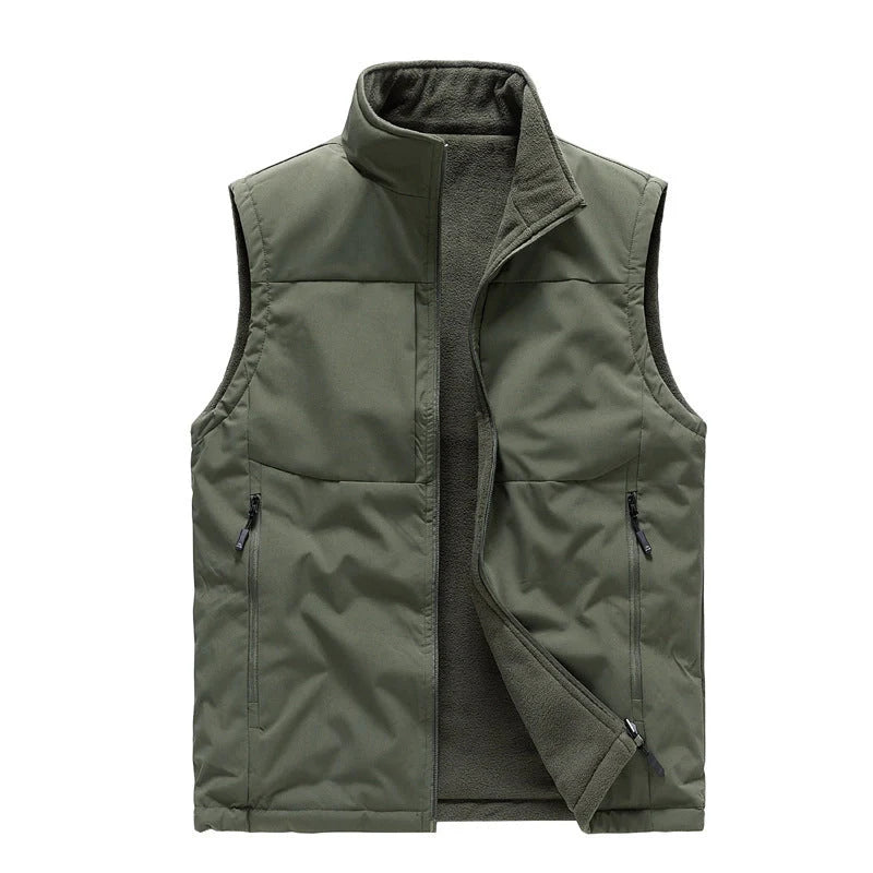 Men's Double-sided Fleece Vest in various colours for winter warmth