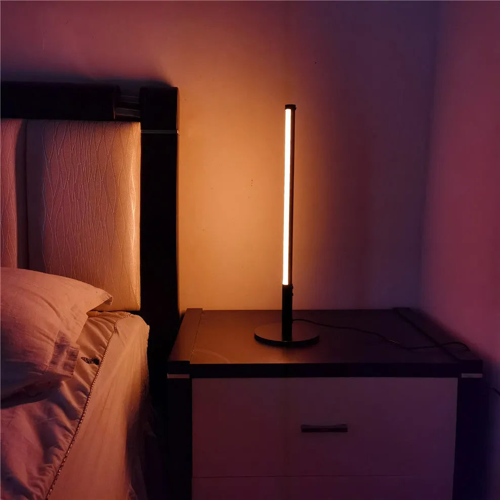 Black retro aluminium LED atmosphere lamp measuring 48.5cm tall