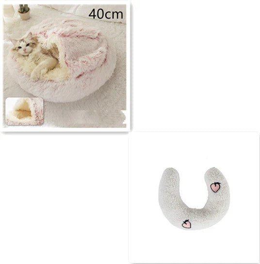 Warm plush pet bed for cats and dogs in various colours and sizes