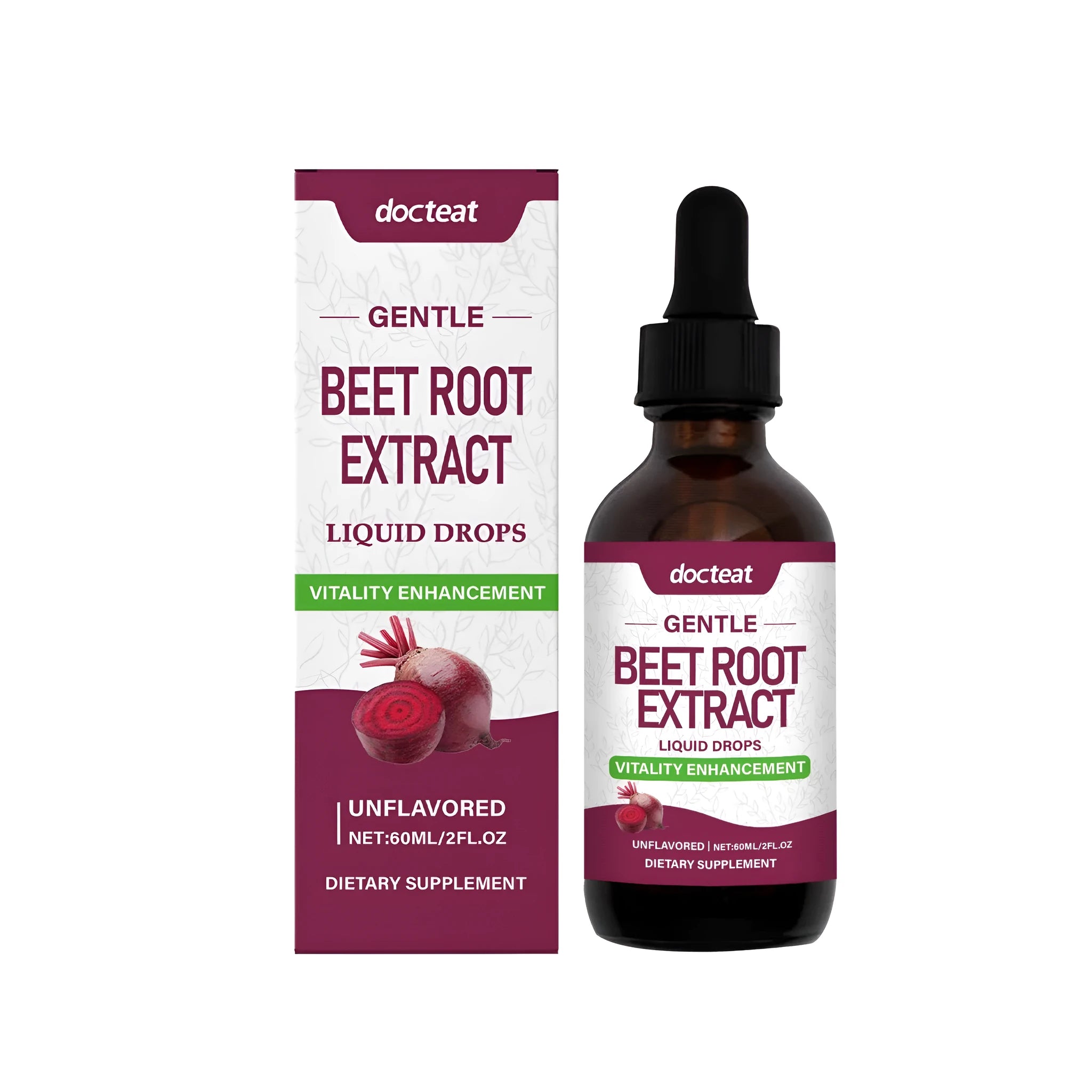 60ml bottle of beetroot drops liquid nutritional supplement with glycerin base