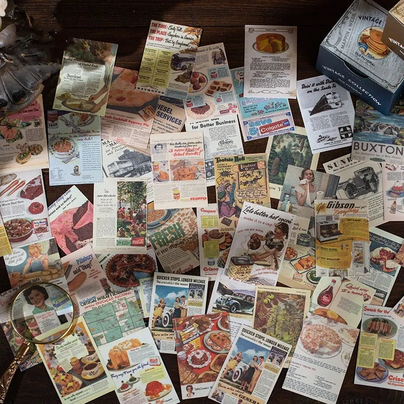 Retro style sticker collection box with 320 pieces measuring 4cm by 6cm in Secret Land colour design