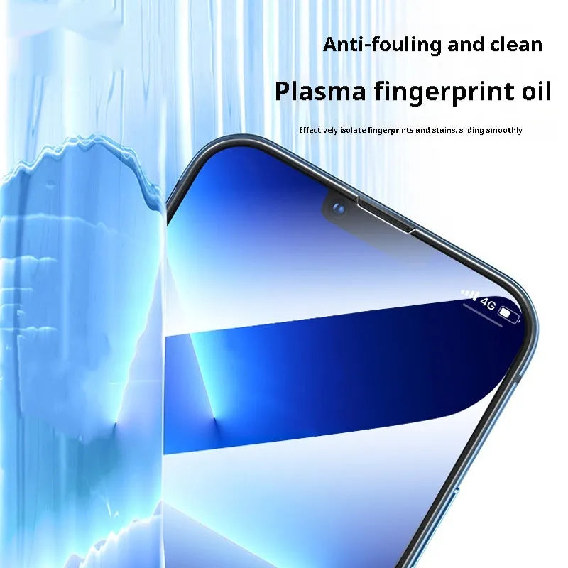 Tempered glass screen protector for iPhone 15 in black colour with HD anti-fingerprint coating