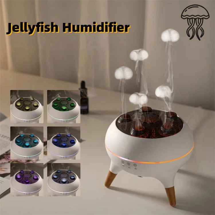 Jellyfish Ultrasonic Air Humidifier in white with remote control