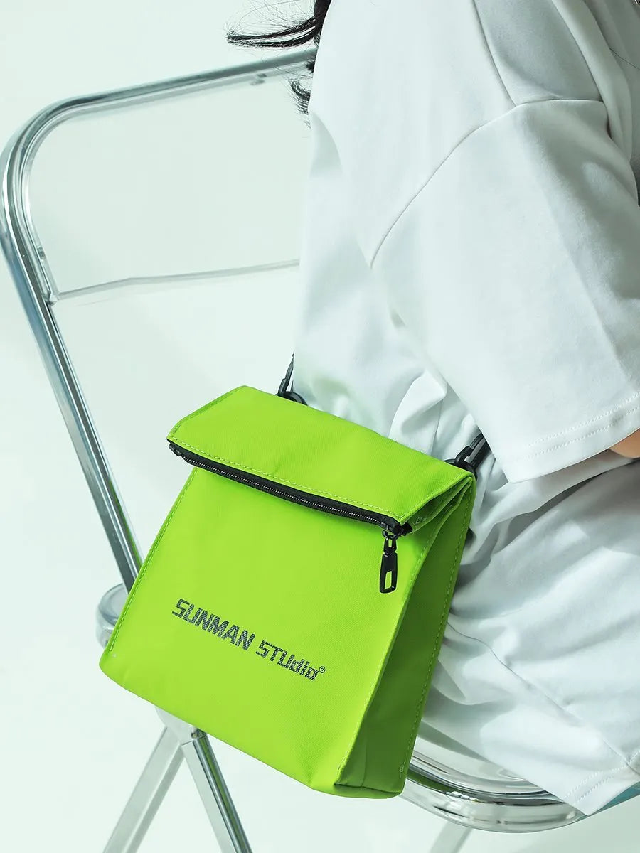 Messenger bag design backpack in polyester with Oxford lining shown in one of four colour options