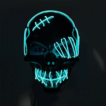 Scary one-eyed pirate mask with glowing LED lights for Halloween costume and party