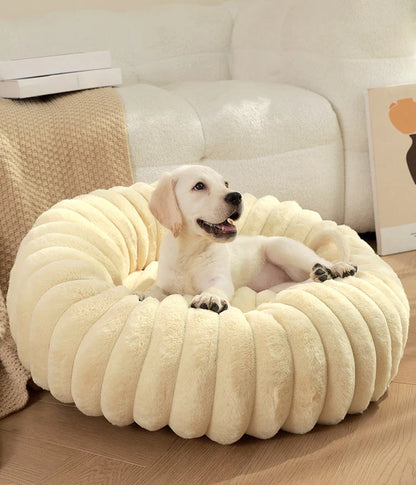 Round plush pet kennel for dogs in various colours and sizes