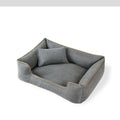 Small dog bed with grey fabric and removable cover, bite-resistant and dirt-resistant, size M