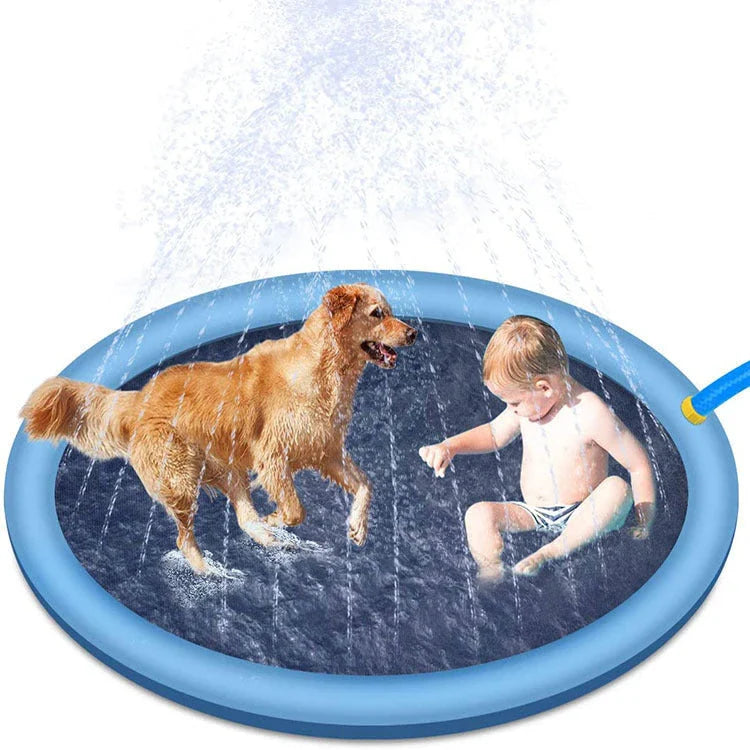 Refreshing splash pad for outdoor water play, suitable for kids and pets, with non-slip surface and compact, portable design.