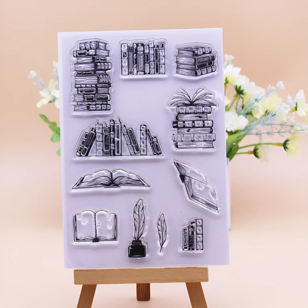 Transparent silicone stamp measuring 11 by 16 cm with patterned design for paper crafts