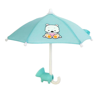 Personalized mobile phone holder with retractable shade umbrella in various colors