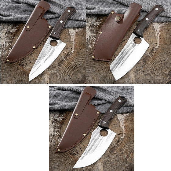 Stainless steel deboning kitchen knives with ergonomic handles and sharp molybdenum vanadium blades