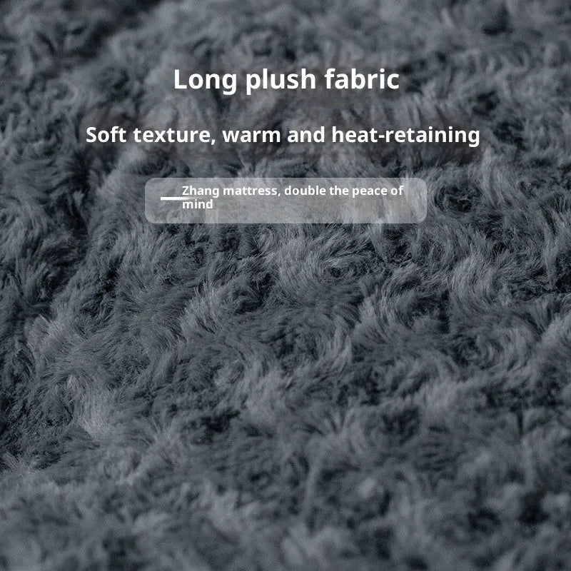 Embossed velvet thick square pet mat for dogs in dark gray cushion
