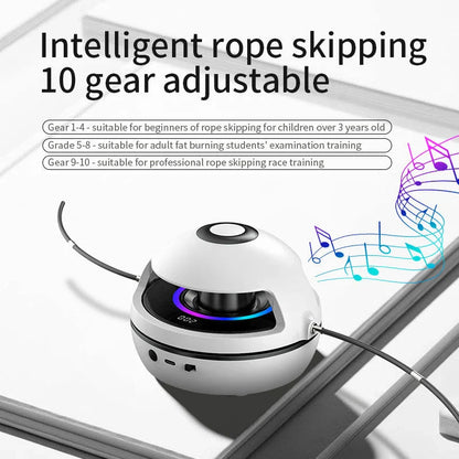 Smart Jump Rope with Wireless Music and 10-Speed Adjustments for Fitness and Home Workout