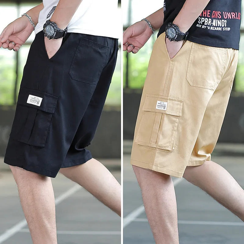 Men's loose fit trousers in army green colour, showing Korean style casual design.