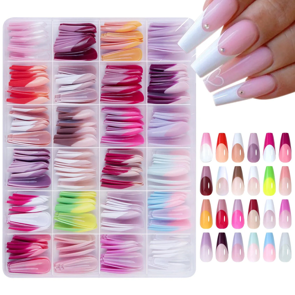 French Wear seamless removable nail stickers, 288-piece set in armour style