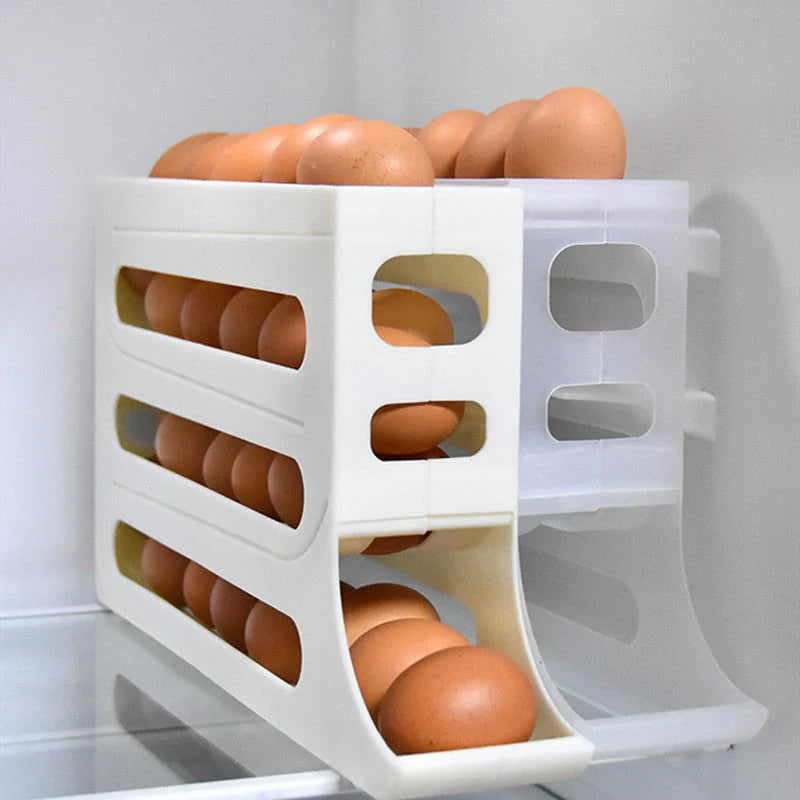 4-layer automatic egg roller for refrigerator side door, holds 30 eggs