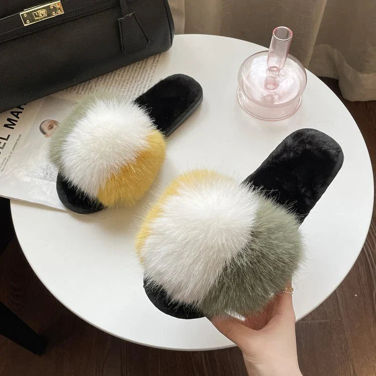 Cozy and chic women's plush house slippers in various colors and sizes