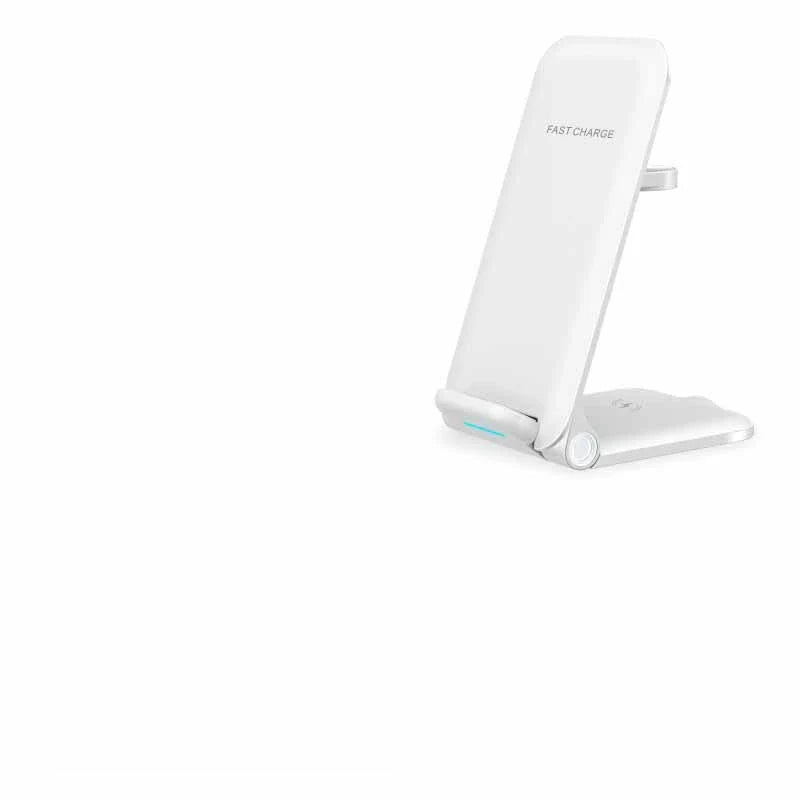 3-in-1 wireless charging station with adjustable angle and foldable design for clutter-free desk setup