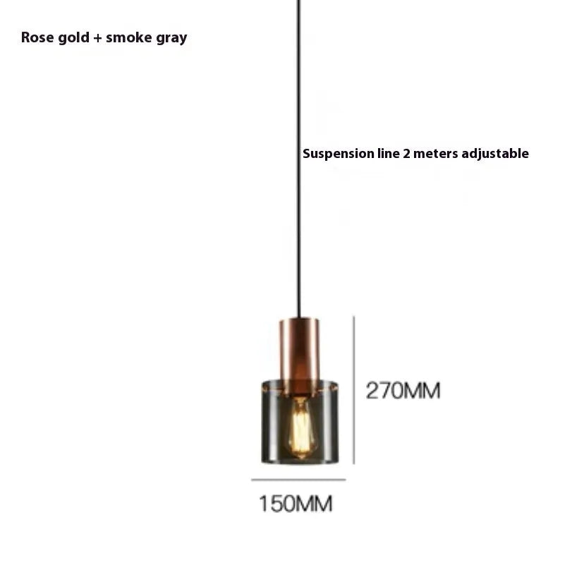 Modern simplicity glass droplight with H rose gold finish single head pendant for bedroom or dining room