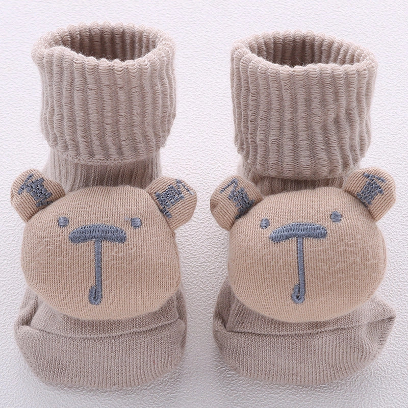 Cotton baby socks in various designs for newborns to 3-month-olds