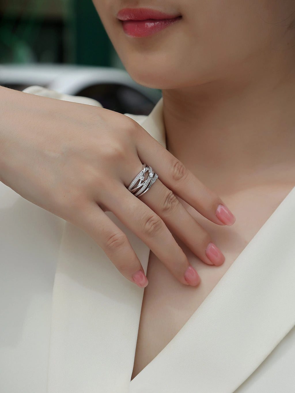 Diamond Shining moissanite wedding ring S925 silver platinum plated with GRA certificate in gift box