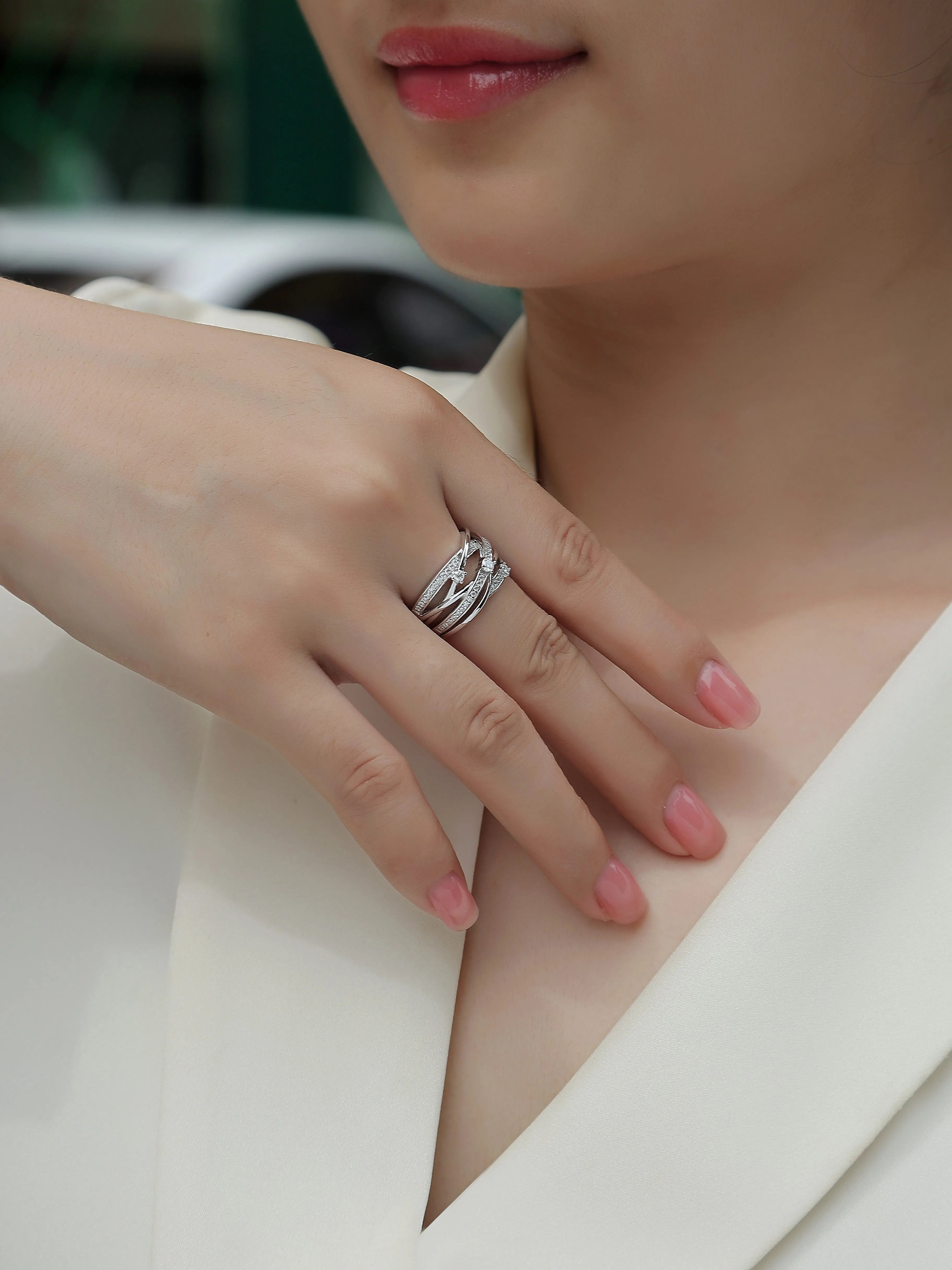 Diamond Shining moissanite wedding ring S925 silver platinum plated with GRA certificate in gift box