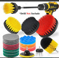 20-piece PP plastic electric drill car cleaning brush set in storage box 30x35x10cm