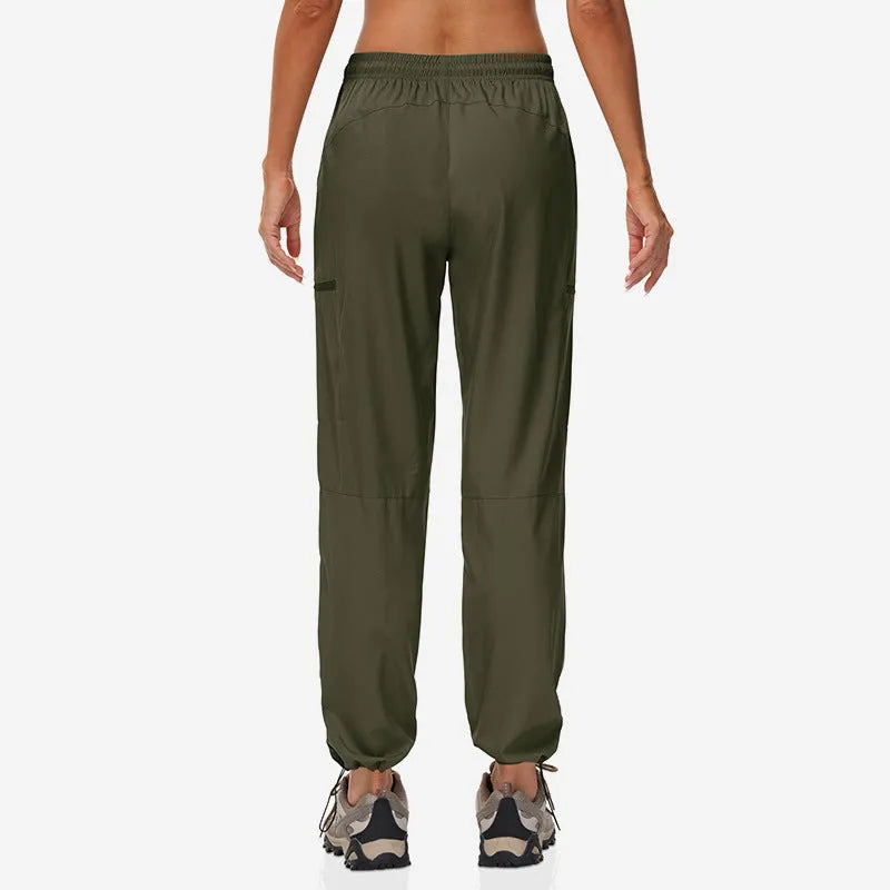 Women's quick-dry thin summer outdoor hiking pants solid colour chemical fibre blend