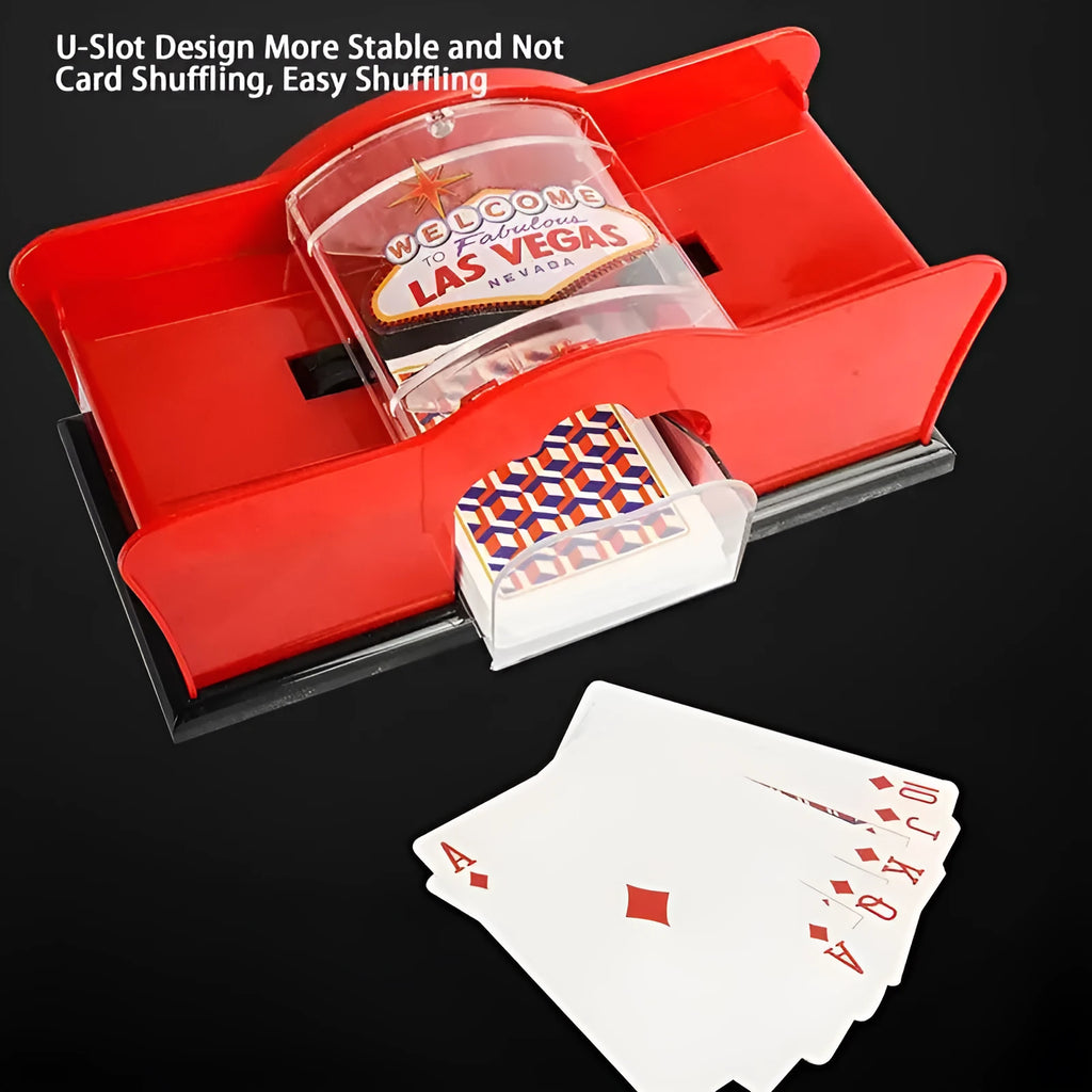 Manual hand-cranked card shuffler machine for casino games blackjack poker