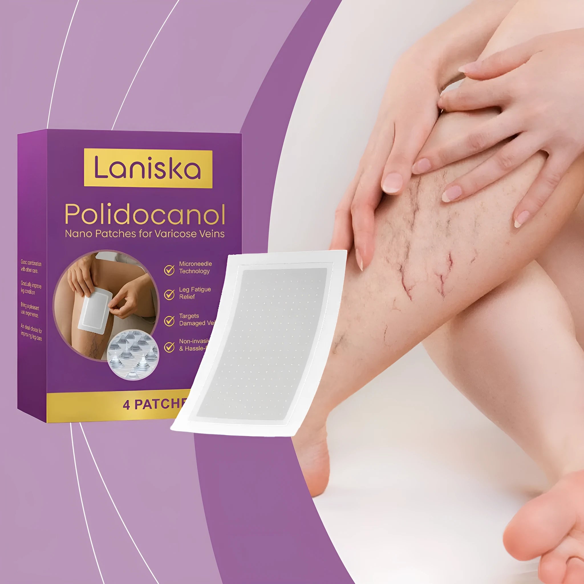 Four leg care micro needle patches with moxa and ginger extracts in individual packaging