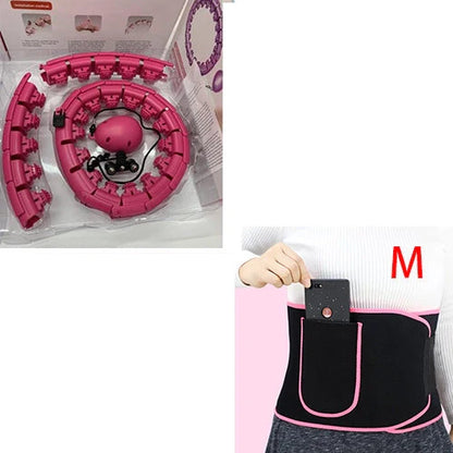 Magic Smart Hoop - Adjustable fitness hoop with massage features in pink, blue, and purple