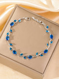 European American light luxury high-end brass bracelet with leaf-shaped design in colour style DQ-W-203
