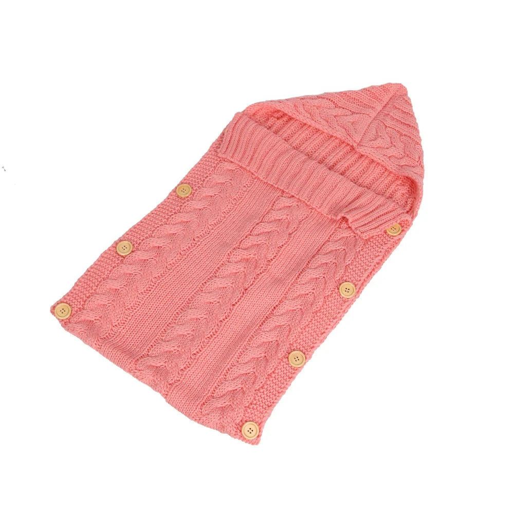 Newborn knit sleeping bag in various colours, soft and breathable for autumn and winter